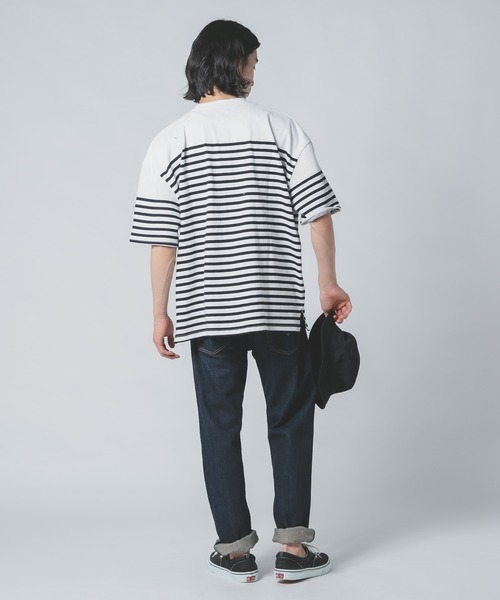 ROUGH TRADE（ラフトレード）の「【ROUGH TRADE/ラフトレード】 パネルボーダーバスクT（Tシャツ/カットソー・メンズ・ブラック/ブルー/ダークブラウン・MEDIUM/LARGE/X-LARGE）」の21枚目の写真