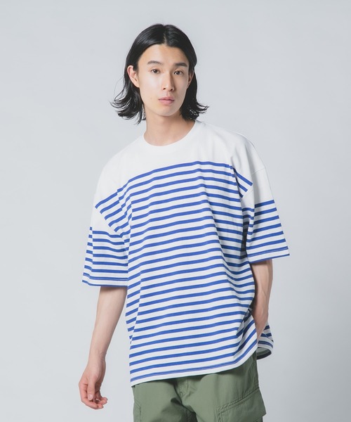 ROUGH TRADE（ラフトレード）の「【ROUGH TRADE/ラフトレード】 パネルボーダーバスクT（Tシャツ/カットソー・メンズ・ブラック/ブルー/ダークブラウン・MEDIUM/LARGE/X-LARGE）」の13枚目の写真