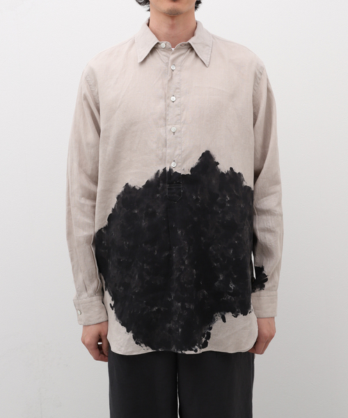 markaware(マーカウェア)の「MARKAWARE (マーカウェア) 別注 W COLLAR SHIRT LONG(シャツ/ブラウス・メンズ・ライトグレー・2/3)」の1枚目の写真