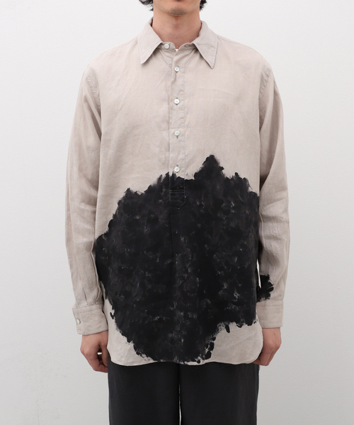 markaware(マーカウェア)の「MARKAWARE (マーカウェア) 別注 W COLLAR SHIRT LONG(シャツ/ブラウス・メンズ・ライトグレー・2/3)」の3枚目の写真