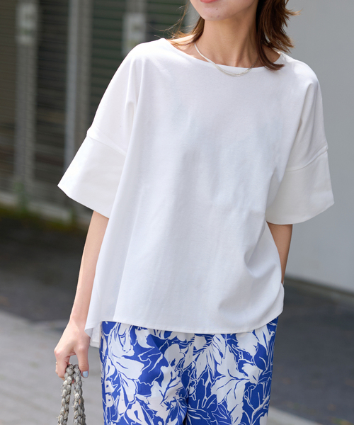 JOURNAL STANDARD relume(ジャーナルスタンダード レリューム)の「《追加2》ADDICTポンチクルーネックタックプルオーバー(Tシャツ/カットソー・レディース・ベージュ/ホワイト/チャコールグレー/ブラック・FREE)」の6枚目の写真