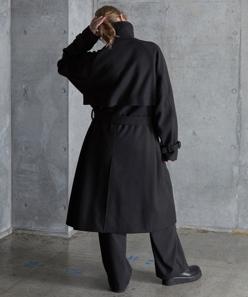 SERACE】2way over melton soutien collar coat / 2wayオーバー