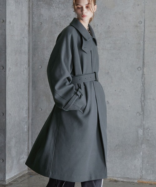 SERACE】2way over melton soutien collar coat / 2wayオーバー