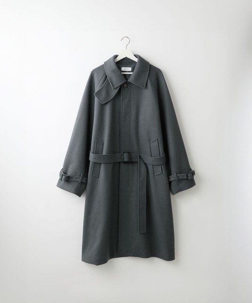 【Theory】スタンドカラーメルトンコート　LAMB MELTON グレー　S Theory】スタンドカラーメルトンコート LAMB MELTON グレー S