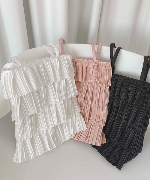 apres jour clair(アプレジュールクレア)の「【apres jour clair×ARIAZ】プリーツフリルトートバッグ(トートバッグ・レディース・ピンクベージュ/ブラック/ホワイト・FREE)」の8枚目の写真