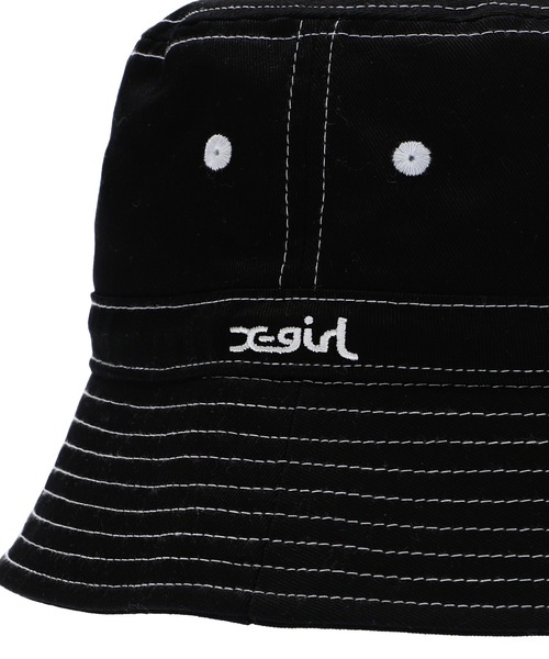 X-girl（エックスガール）の「STITCH BUCKET HAT（ハット・レディース・ホワイト/ブラック/ブラウン・ONE SIZE）」の12枚目の写真