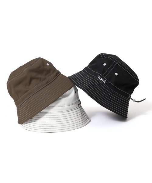 X-girl（エックスガール）の「STITCH BUCKET HAT（ハット・レディース・ホワイト/ブラック/ブラウン・ONE SIZE）」の15枚目の写真