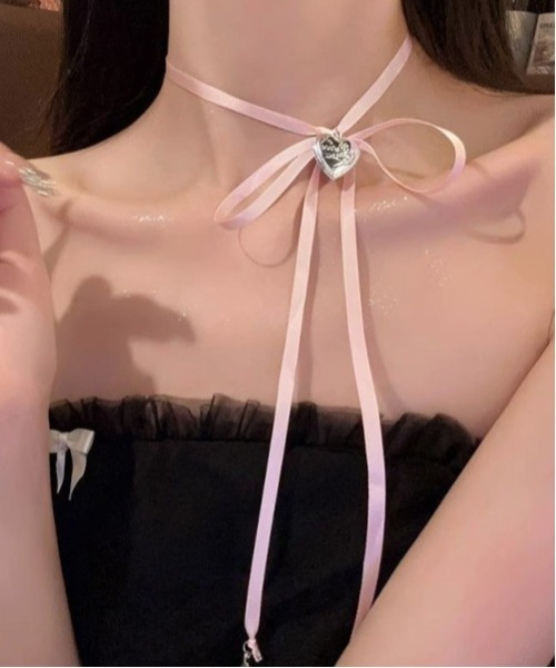 MASHIRO（マシロ）の「【MASHIRO】リボンチョーカー バレエコア（MA）（チョーカー・レディース・ピンク/ブラック・FREE）」の3枚目の写真