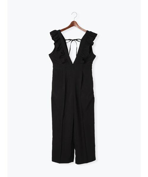 Te chichi TERRASSE（テチチテラス）の「フリルサロペット（サロペット/オーバーオール・レディース・ベージュ/ブラック/グリーン・F）」の11枚目の写真