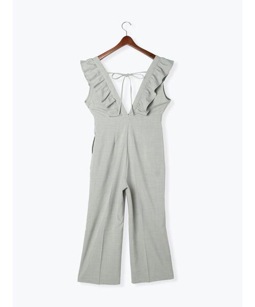 Te chichi TERRASSE（テチチテラス）の「フリルサロペット（サロペット/オーバーオール・レディース・ベージュ/ブラック/グリーン・F）」の4枚目の写真