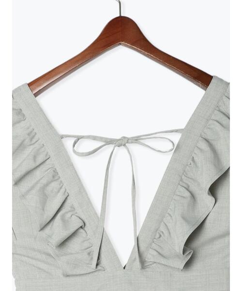 Te chichi TERRASSE（テチチテラス）の「フリルサロペット（サロペット/オーバーオール・レディース・ベージュ/ブラック/グリーン・F）」の13枚目の写真