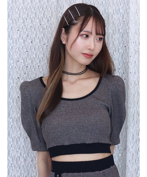 EATME（イートミー）の「バイカラーTOP（セットアップ可能）（Tシャツ/カットソー・レディース・アイボリー/ブラック/ラベンダー/グレー・FREE）」の3枚目の写真