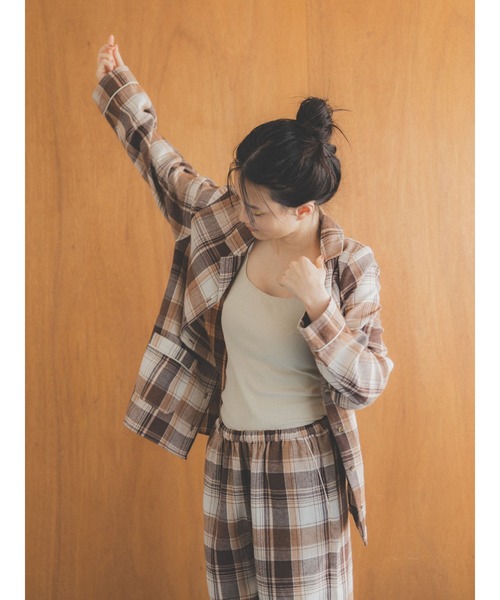 セール】【YEMRU】Plaid pajama setup（ルームウェア/パジャマ