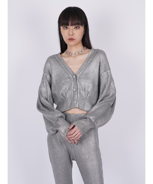 PAMEO POSE（パメオポーズ）の「Foil Printed Cardigan（カーディガン/ボレロ・レディース・ブラック/グレー/ピンク・FREE）」の12枚目の写真