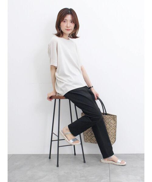 Samansa Mos2 blue(サマンサモスモスブルー)の「【接触冷感】ハイパーストレッチパンツ(その他パンツ・レディース・ベージュ/カーキ/ライトベージュ/ブラック/グレー・F)」の6枚目の写真