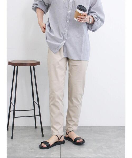 Samansa Mos2 blue(サマンサモスモスブルー)の「【接触冷感】ハイパーストレッチパンツ(その他パンツ・レディース・ベージュ/カーキ/ライトベージュ/ブラック/グレー・F)」の7枚目の写真