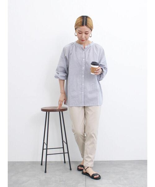 Samansa Mos2 blue(サマンサモスモスブルー)の「【接触冷感】ハイパーストレッチパンツ(その他パンツ・レディース・ベージュ/カーキ/ライトベージュ/ブラック/グレー・F)」の9枚目の写真