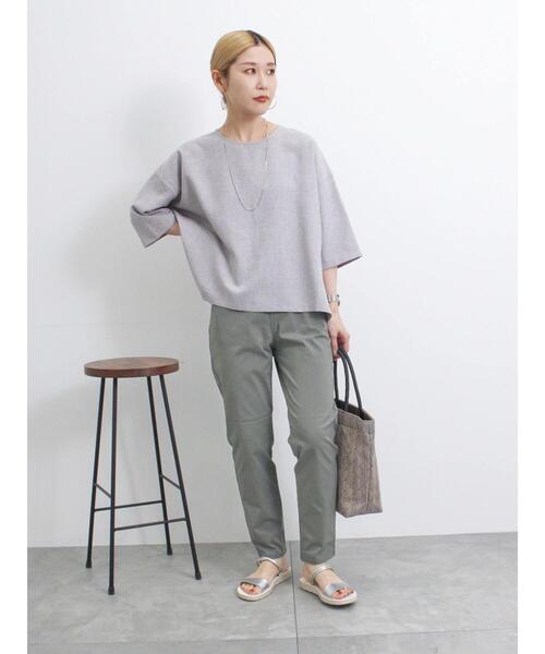 Samansa Mos2 blue(サマンサモスモスブルー)の「【接触冷感】ハイパーストレッチパンツ(その他パンツ・レディース・ベージュ/カーキ/ライトベージュ/ブラック/グレー・F)」の20枚目の写真