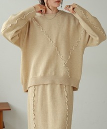 Bab | 【セットアップ対応】ウェーブメロウニットトップス(ニット/セーター)