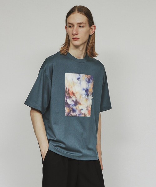 tk.TAKEO KIKUCHI（ティーケータケオキクチ）の「モザイクアブストTシャツ（Tシャツ/カットソー・メンズ・オフホワイト/ブルー/ブラック・03/02/01）」の3枚目の写真