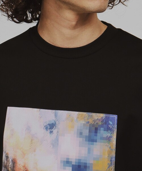 tk.TAKEO KIKUCHI（ティーケータケオキクチ）の「モザイクアブストTシャツ（Tシャツ/カットソー・メンズ・オフホワイト/ブルー/ブラック・03/02/01）」の7枚目の写真