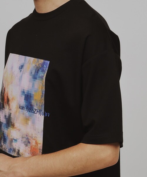 tk.TAKEO KIKUCHI（ティーケータケオキクチ）の「モザイクアブストTシャツ（Tシャツ/カットソー・メンズ・オフホワイト/ブルー/ブラック・03/02/01）」の6枚目の写真