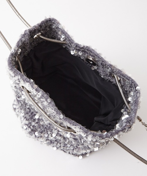 AIMER（エメ）の「【WEB限定】スパンコール2WAYパーティーバッグ（ハンドバッグ・レディース・ブラック/ライトグレー/ベージュ・FREE）」の9枚目の写真