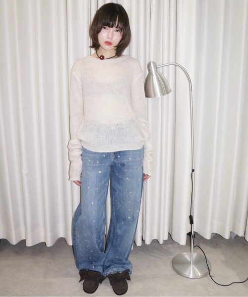 musubore ルーズスリーブリバーシブルニット　ナルシス　チュクラ loose-sleeve reversible NT / ルーズスリーブリバーシブル