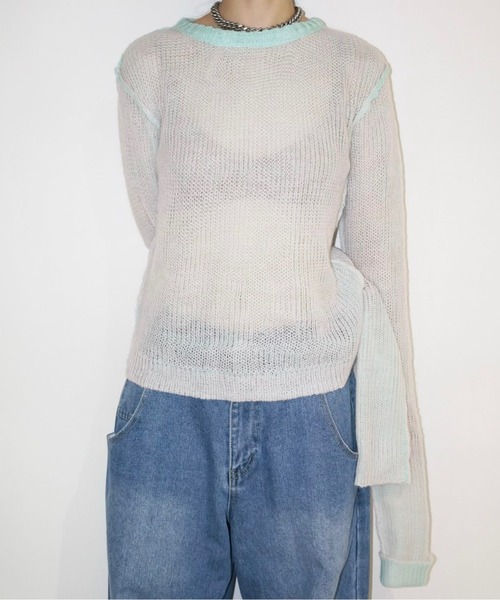 musubore ルーズスリーブリバーシブルニット　ナルシス　チュクラ loose-sleeve reversible NT / ルーズスリーブリバーシブル