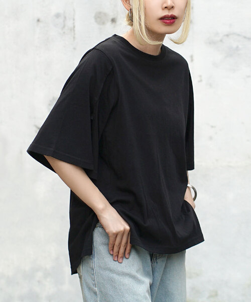 zootie（ズーティー）の「オークール カットハーフスリーブプルオーバー（Tシャツ/カットソー・レディース・ラベンダー/ベージュ/ホワイト/カーキ/ブラック・M）」の3枚目の写真