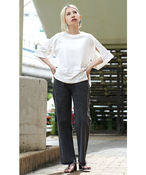 zootie（ズーティー）の「オークール カットハーフスリーブプルオーバー（Tシャツ/カットソー・レディース・ラベンダー/ベージュ/ホワイト/カーキ/ブラック・M）」の14枚目の写真