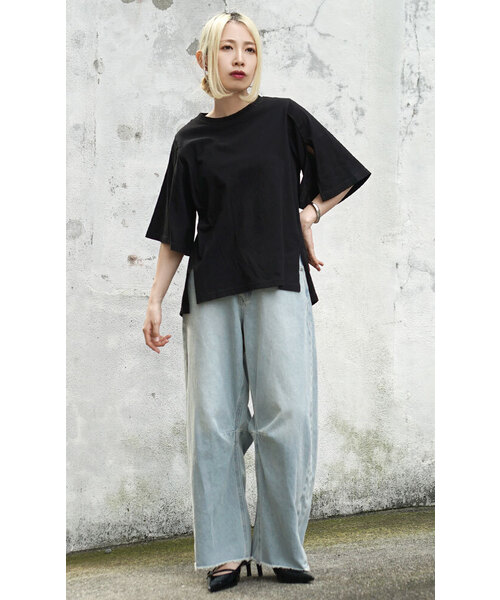 zootie（ズーティー）の「オークール カットハーフスリーブプルオーバー（Tシャツ/カットソー・レディース・ラベンダー/ベージュ/ホワイト/カーキ/ブラック・M）」の11枚目の写真