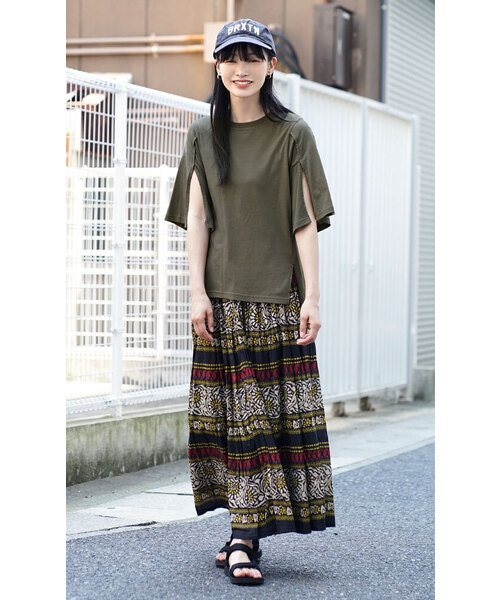 zootie（ズーティー）の「オークール カットハーフスリーブプルオーバー（Tシャツ/カットソー・レディース・ラベンダー/ベージュ/ホワイト/カーキ/ブラック・M）」の9枚目の写真