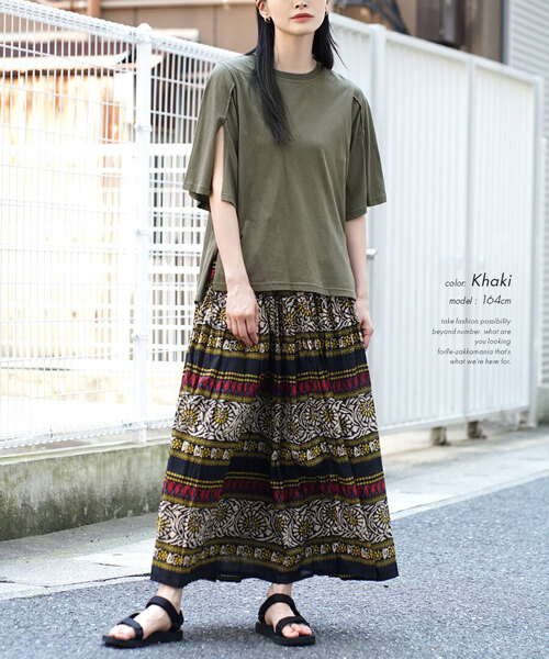 zootie（ズーティー）の「オークール カットハーフスリーブプルオーバー（Tシャツ/カットソー・レディース・ラベンダー/ベージュ/ホワイト/カーキ/ブラック・M）」の8枚目の写真