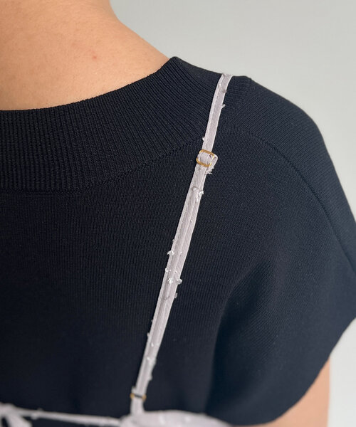 Chez toi（シェトワ）の「【インせず着られる】ジャガードキャミブラウス（シャツ/ブラウス・レディース・ネイビー/グレー/ブラック・FREE）」の22枚目の写真