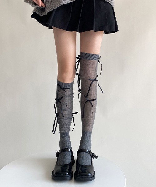 c.u.l（シーユーエル）の「リボンモチーフ シアーソックス cula922（ソックス/靴下・レディース・グレー系その他/ブラック/ホワイト系その他/ホワイト/ホワイト系その他2/グレー/ブラック系その他・FREE）」の18枚目の写真