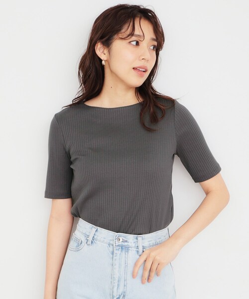 PoFF ボートネックトップス セール】《5color/S-LLsize》ワイドリブボートネックトップス【洗濯機