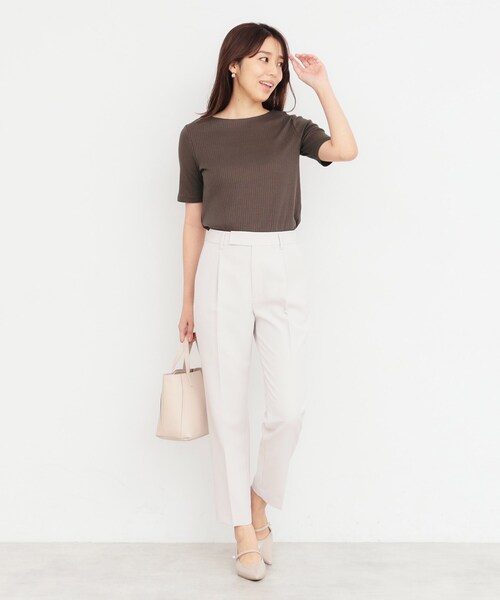 セール】《5color/S-LLsize》ワイドリブボートネックトップス【洗濯機