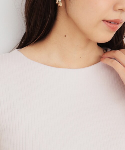 セール】《5color/S-LLsize》ワイドリブボートネックトップス【洗濯機