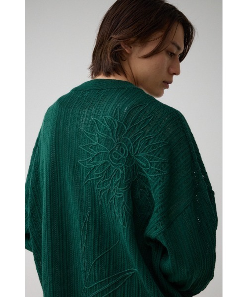 AZUL by moussy(アズールバイマウジー)の「クロシェフラワーニットカーディガン(カーディガン/ボレロ・メンズ・ブラック/ダークグリーン/グレー・FREE)」の14枚目の写真