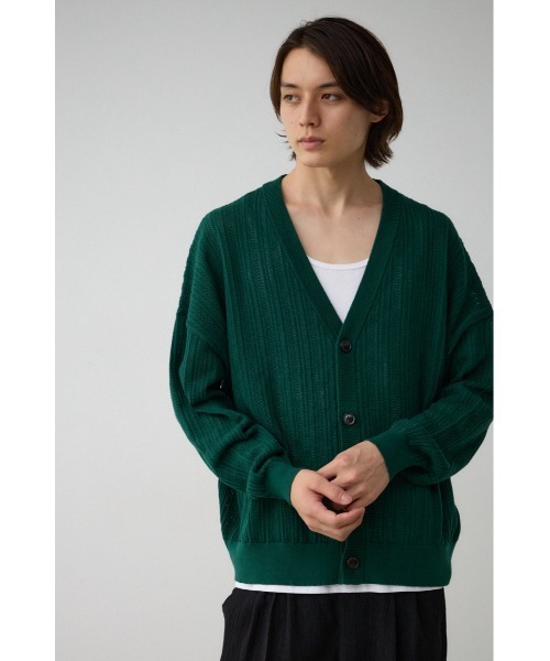 AZUL by moussy(アズールバイマウジー)の「クロシェフラワーニットカーディガン(カーディガン/ボレロ・メンズ・ブラック/ダークグリーン/グレー・FREE)」の13枚目の写真