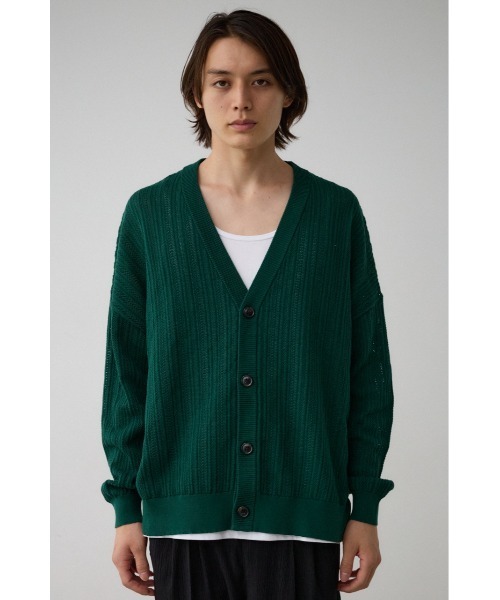 AZUL by moussy(アズールバイマウジー)の「クロシェフラワーニットカーディガン(カーディガン/ボレロ・メンズ・ブラック/ダークグリーン/グレー・FREE)」の11枚目の写真