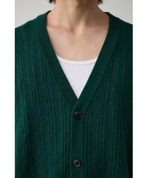 AZUL by moussy(アズールバイマウジー)の「クロシェフラワーニットカーディガン(カーディガン/ボレロ・メンズ・ブラック/ダークグリーン/グレー・FREE)」の8枚目の写真