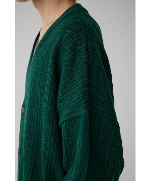 AZUL by moussy(アズールバイマウジー)の「クロシェフラワーニットカーディガン(カーディガン/ボレロ・メンズ・ブラック/ダークグリーン/グレー・FREE)」の7枚目の写真