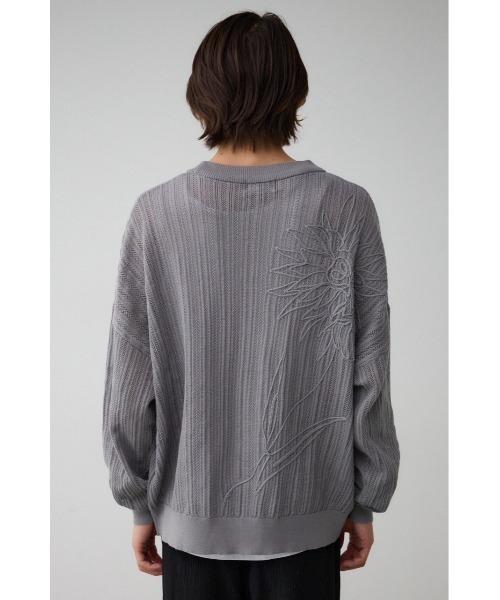 AZUL by moussy(アズールバイマウジー)の「クロシェフラワーニットカーディガン(カーディガン/ボレロ・メンズ・ブラック/ダークグリーン/グレー・FREE)」の21枚目の写真