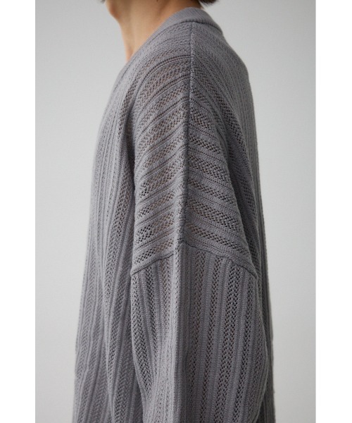 AZUL by moussy(アズールバイマウジー)の「クロシェフラワーニットカーディガン(カーディガン/ボレロ・メンズ・ブラック/ダークグリーン/グレー・FREE)」の19枚目の写真