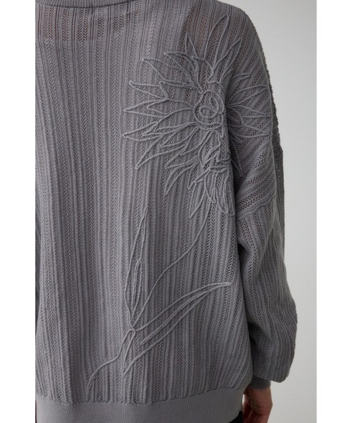 AZUL by moussy(アズールバイマウジー)の「クロシェフラワーニットカーディガン(カーディガン/ボレロ・メンズ・ブラック/ダークグリーン/グレー・FREE)」の18枚目の写真