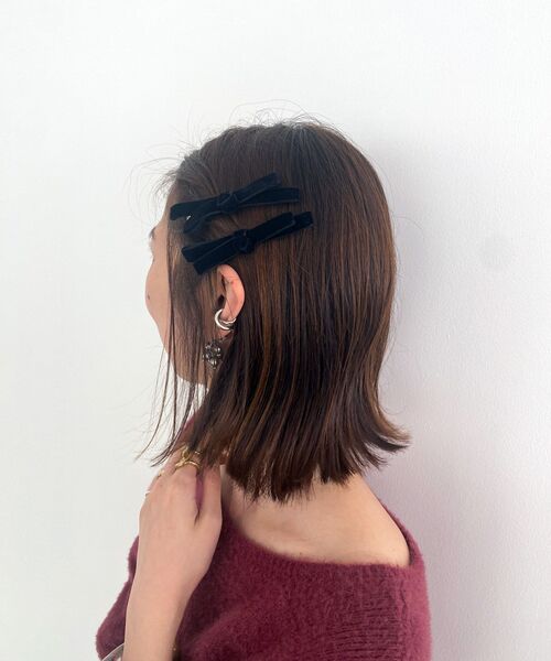 MAJESTIC LEGON（マジェスティックレゴン）の「リボンヘアピンセット（ヘアピン・レディース・ブラック・FREE）」の2枚目の写真