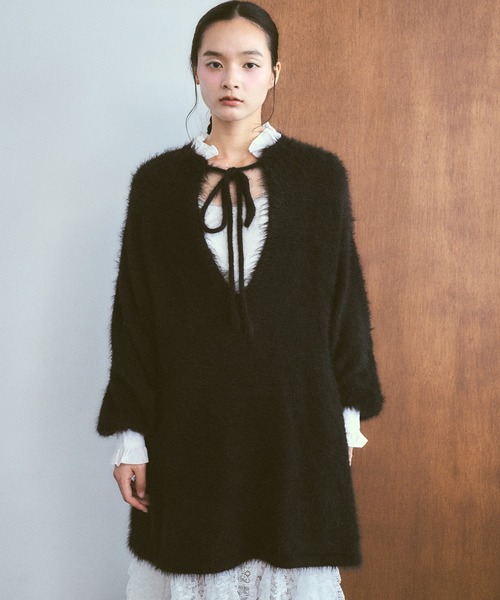 poiregnee（ポワニェ）の「2WAYニットフリルワンピース（ワンピース・レディース・ブラック/ライトブルー・FREE）」の10枚目の写真