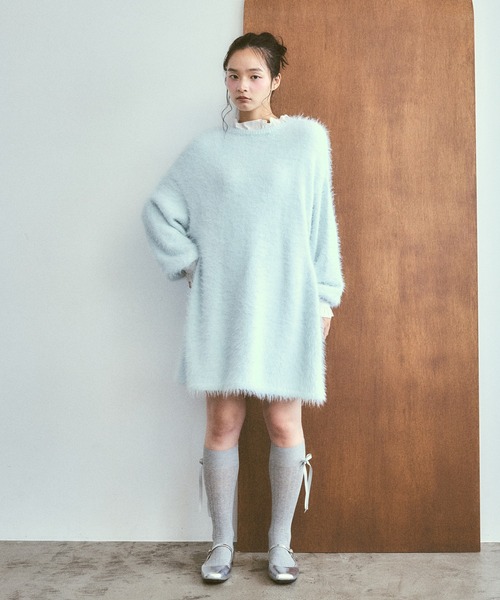 poiregnee（ポワニェ）の「2WAYニットフリルワンピース（ワンピース・レディース・ブラック/ライトブルー・FREE）」の17枚目の写真